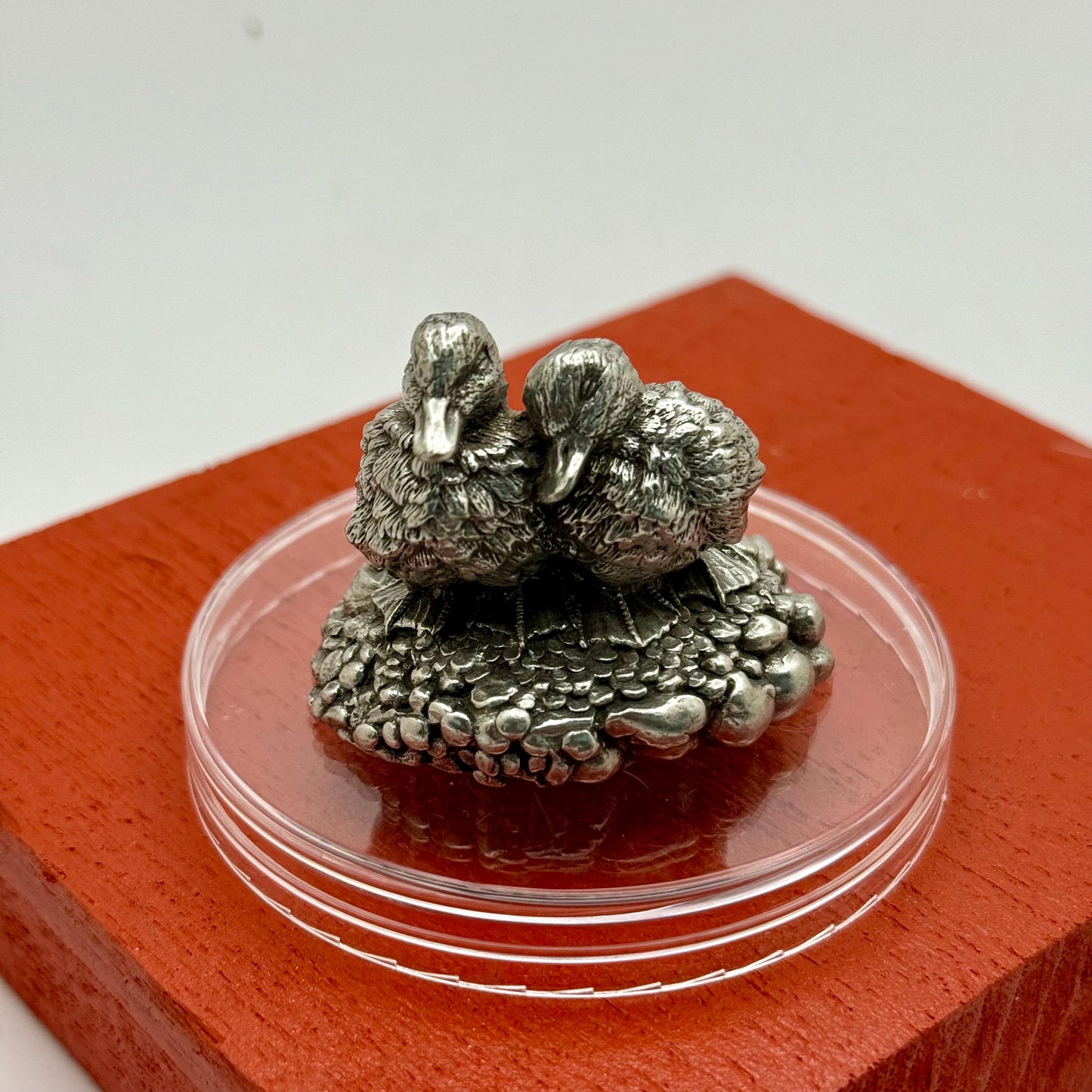 A Royal Selangor Pewter Ducklings Duck Bird Miniature 1994 Mini figure Collector