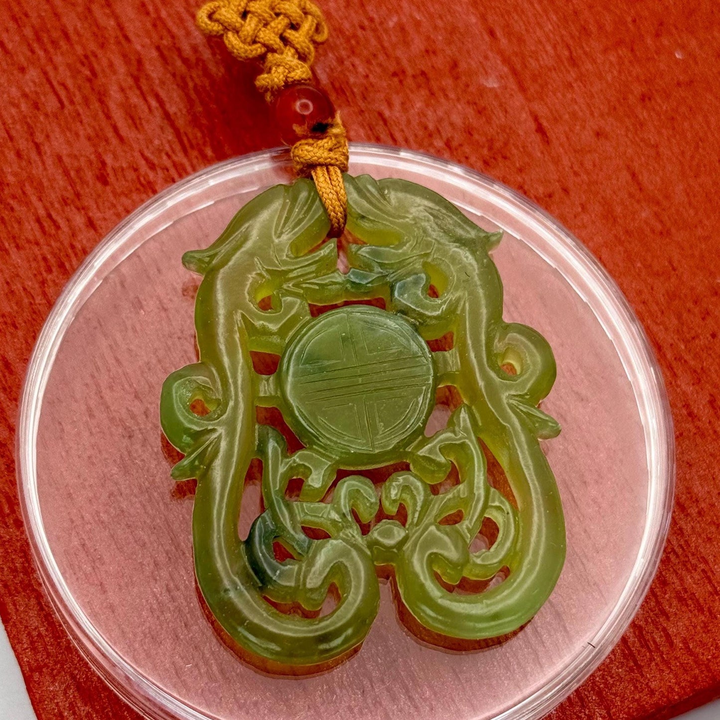 A Natural Fine Grade Green Jade Hand Carved Antique Asian Amulet Pendant Piece