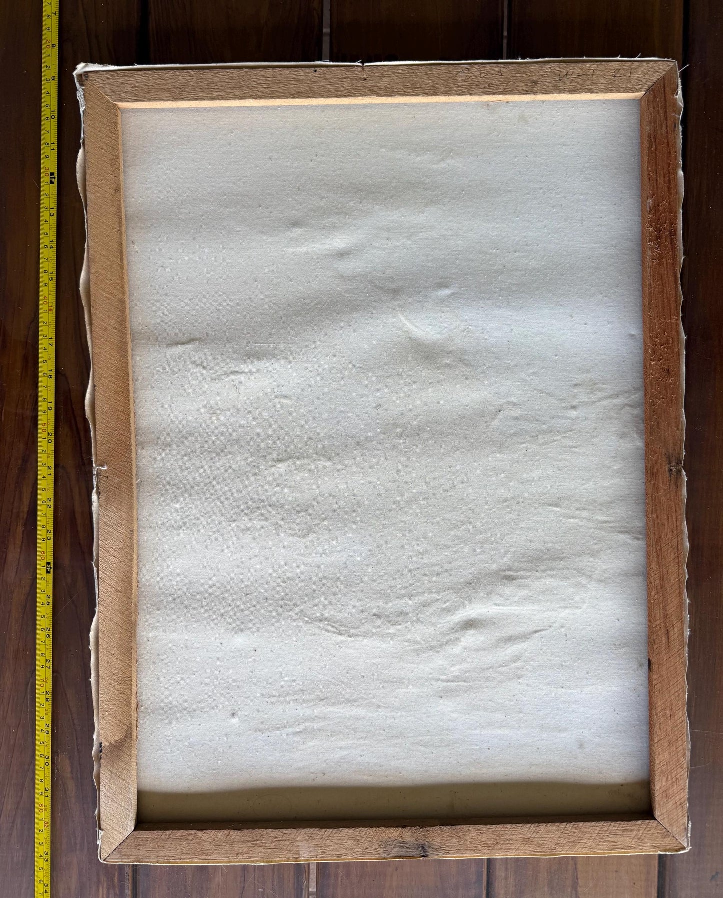 A Signed Original Painted Canvas Chinese Sail Boat Ship Shrimp Harbor Scene Art