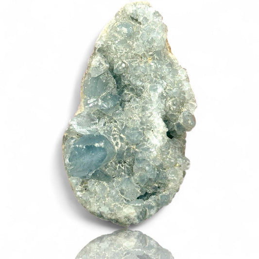 A Blue Celestite Natural Quartz Crystal Druzy Geode Fine Mineral Specimen Rock Charm