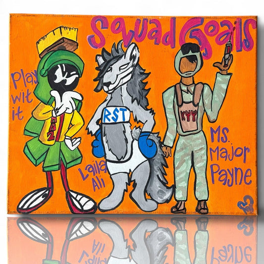 A Painted Canvas Artist Original Artwork Marvin Martian Looney Tunes Space Jam