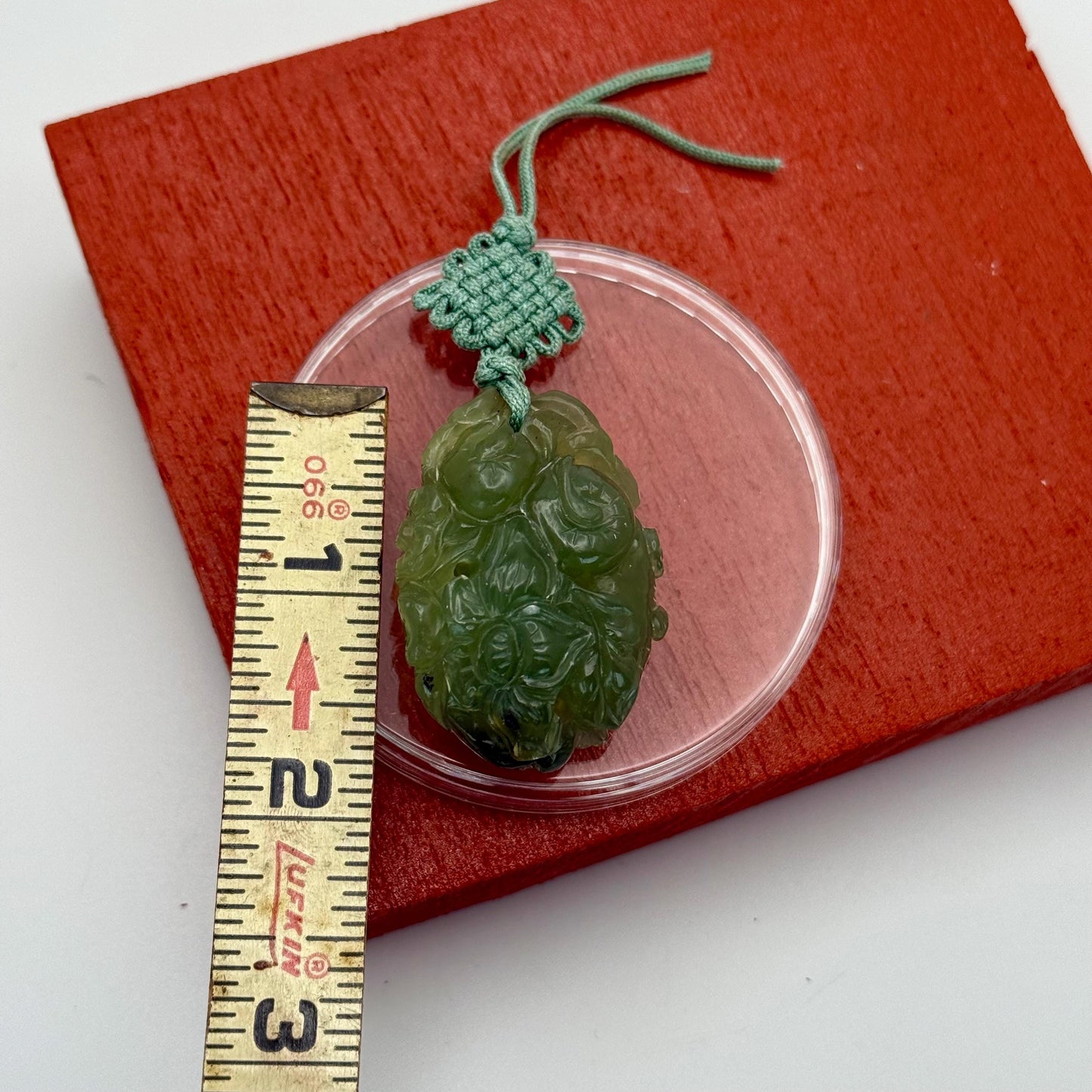 A Natural Fine Grade Green Jade Hand Carved Antique Asian Amulet Pendant Piece