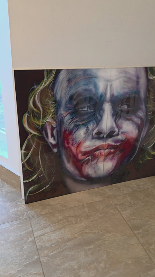 Large Joker Pop Art Wall Art Comic Villain Portrait Batman Inspired Contemporary