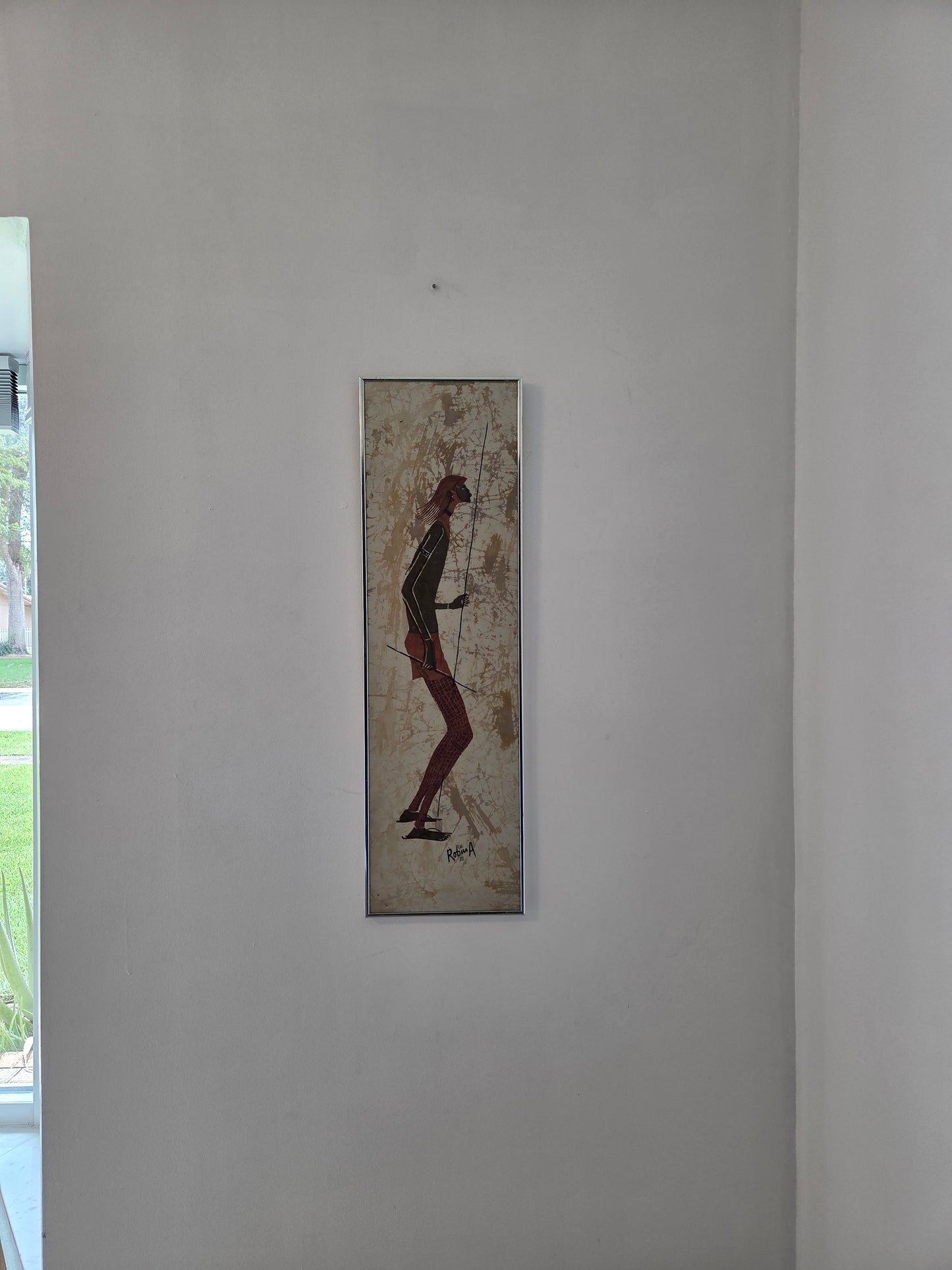 Original African Batik Art Hand Painted Silk Fabric Cloth Signed Robin Anderson