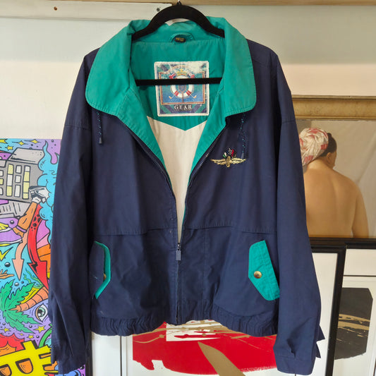 Gear For Sports Mens Windbreaker Jacket Indianapolis Motor Speedway Logo Vintage 90s Coat XL