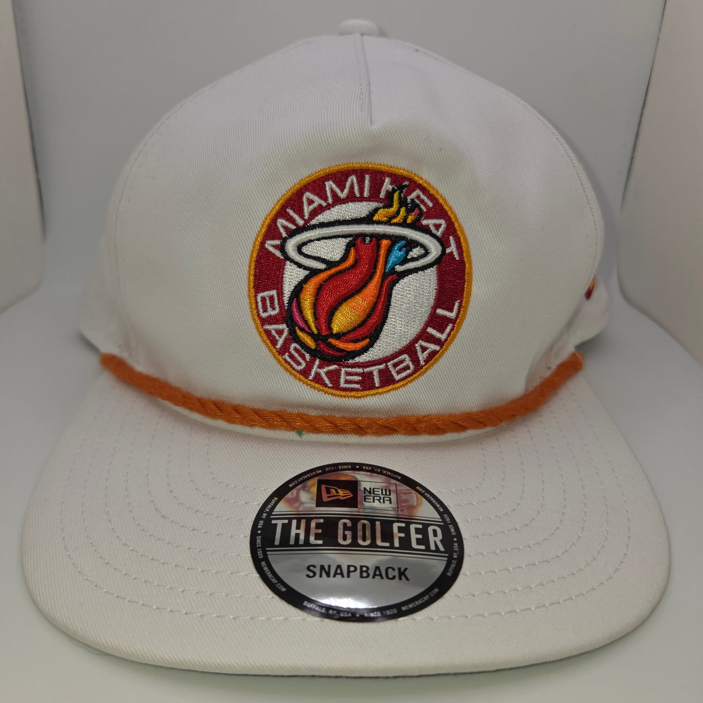 Miami Heat Basketball New Era The Golfer Snapback NBA Hat Vintage Cap White City (Copy)