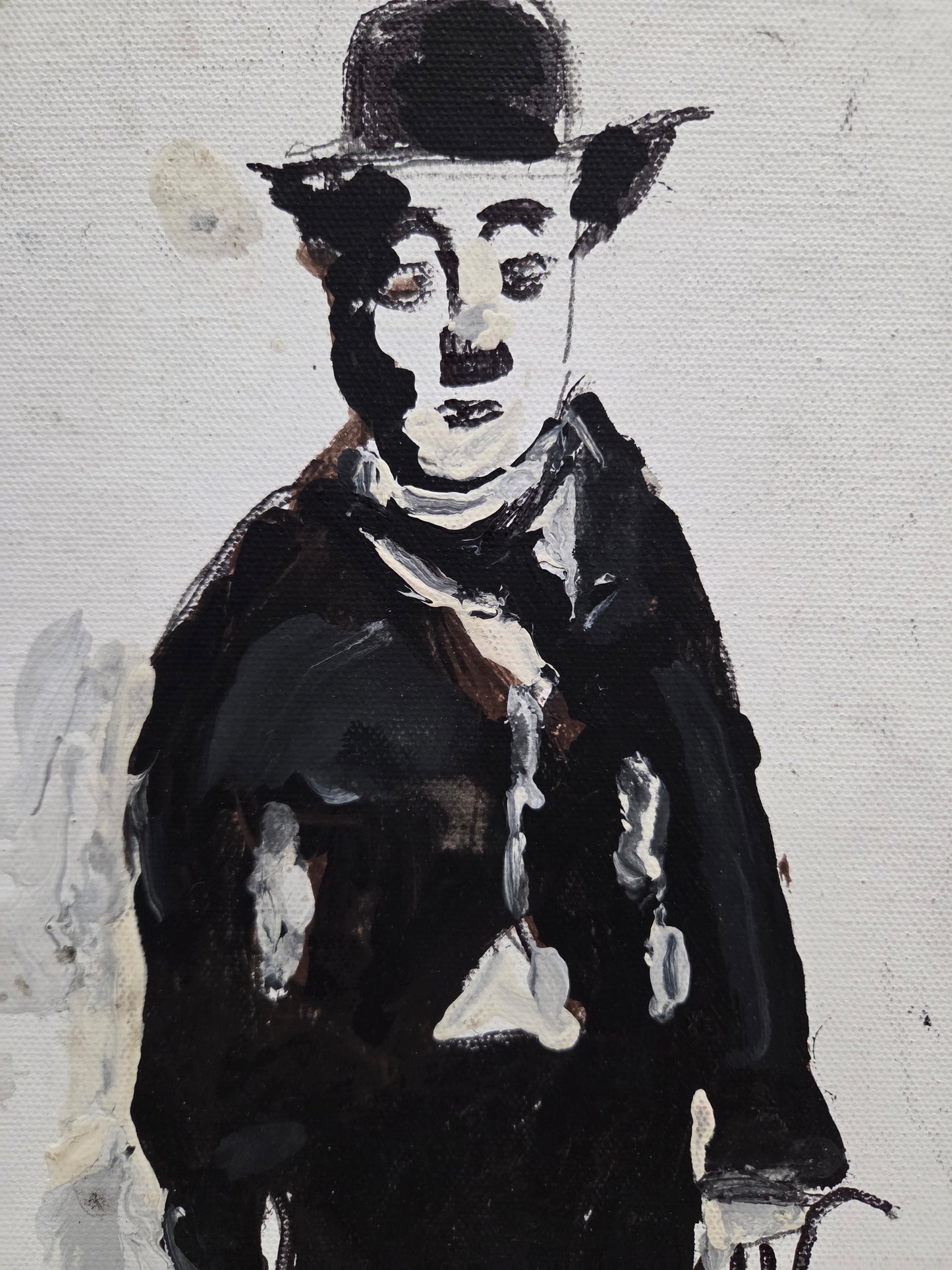 Original Painting On Canvas Charlie Chaplin Artwork Signed Art Film Decor 2 of 3