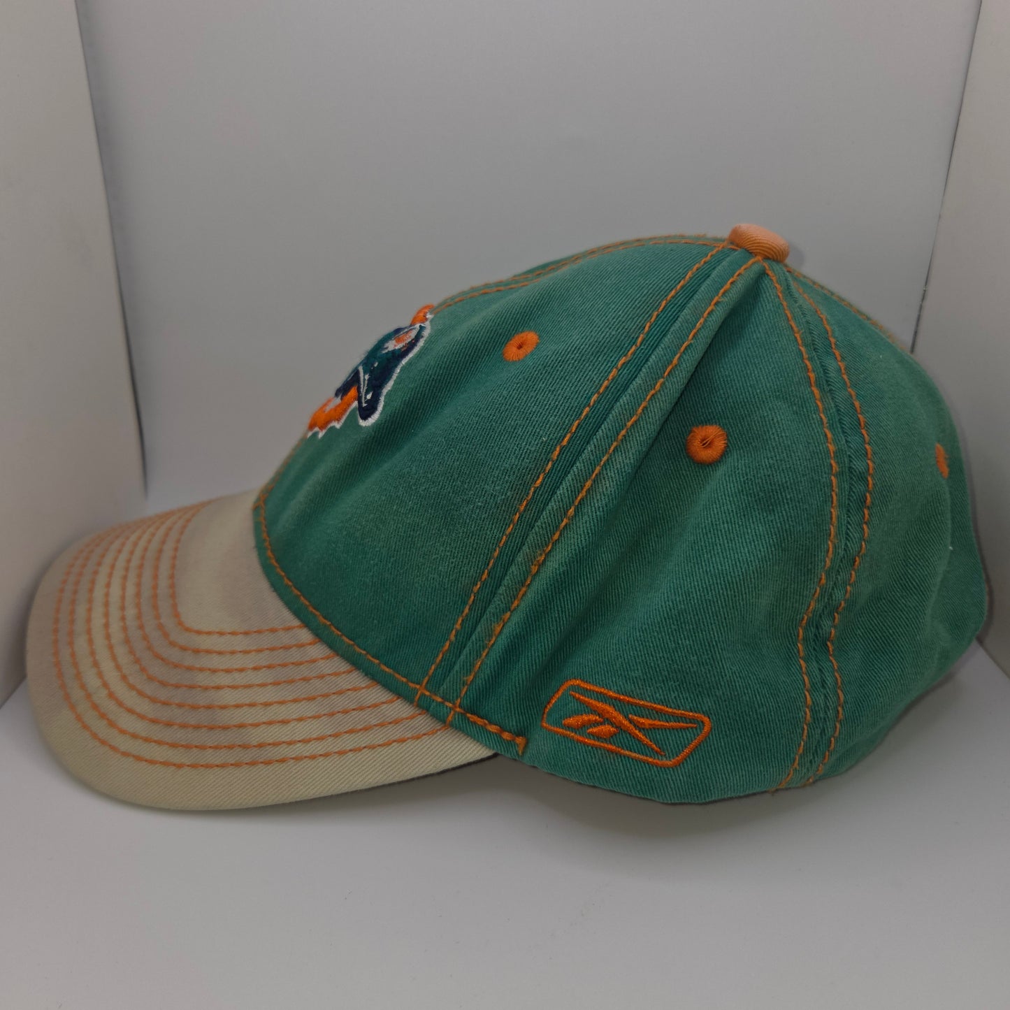 Vintage Miami Dolphins NFL Reebok Hat Cap Green Beige