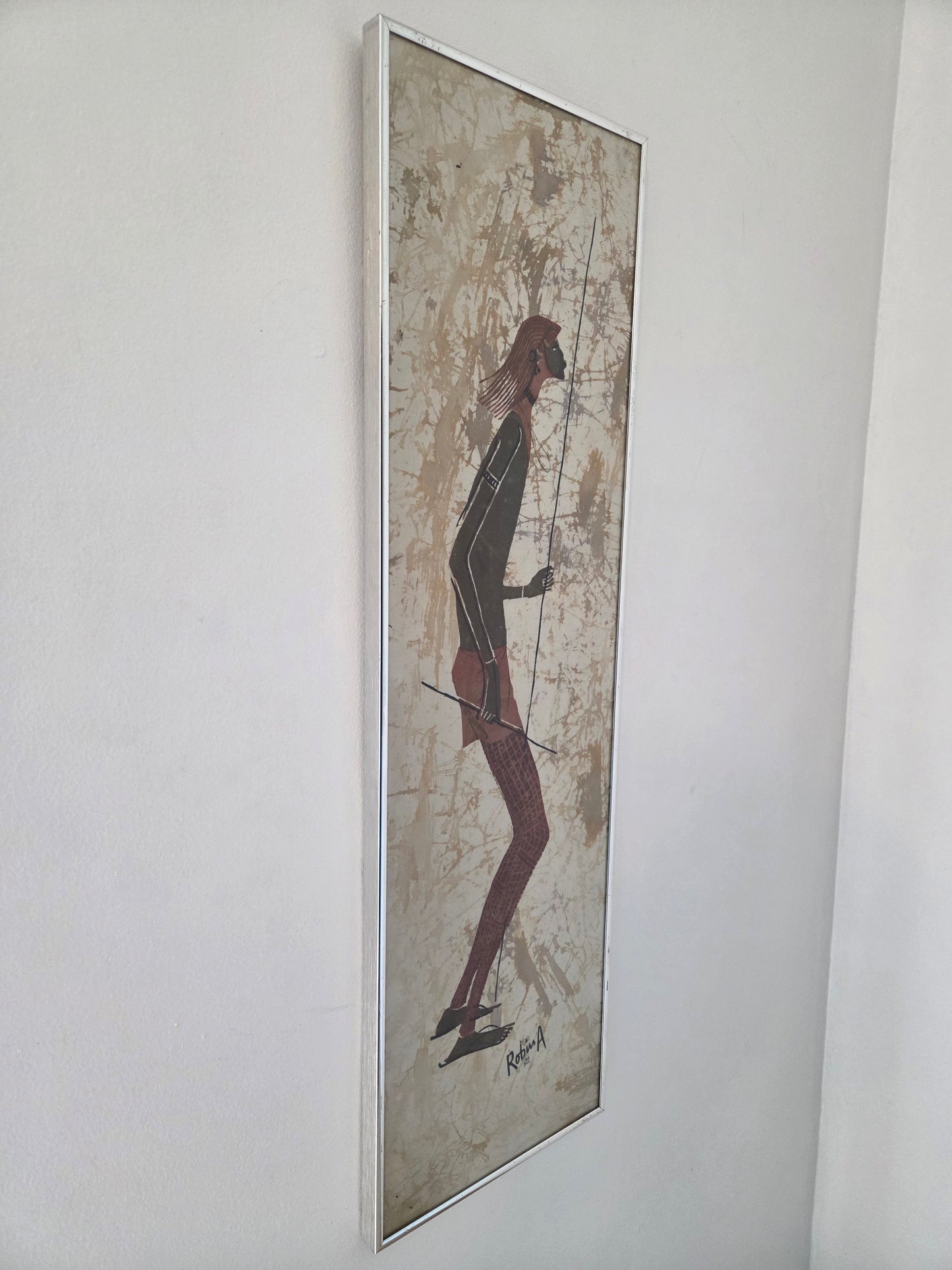Original African Batik Art Hand Painted Silk Fabric Cloth Signed Robin Anderson