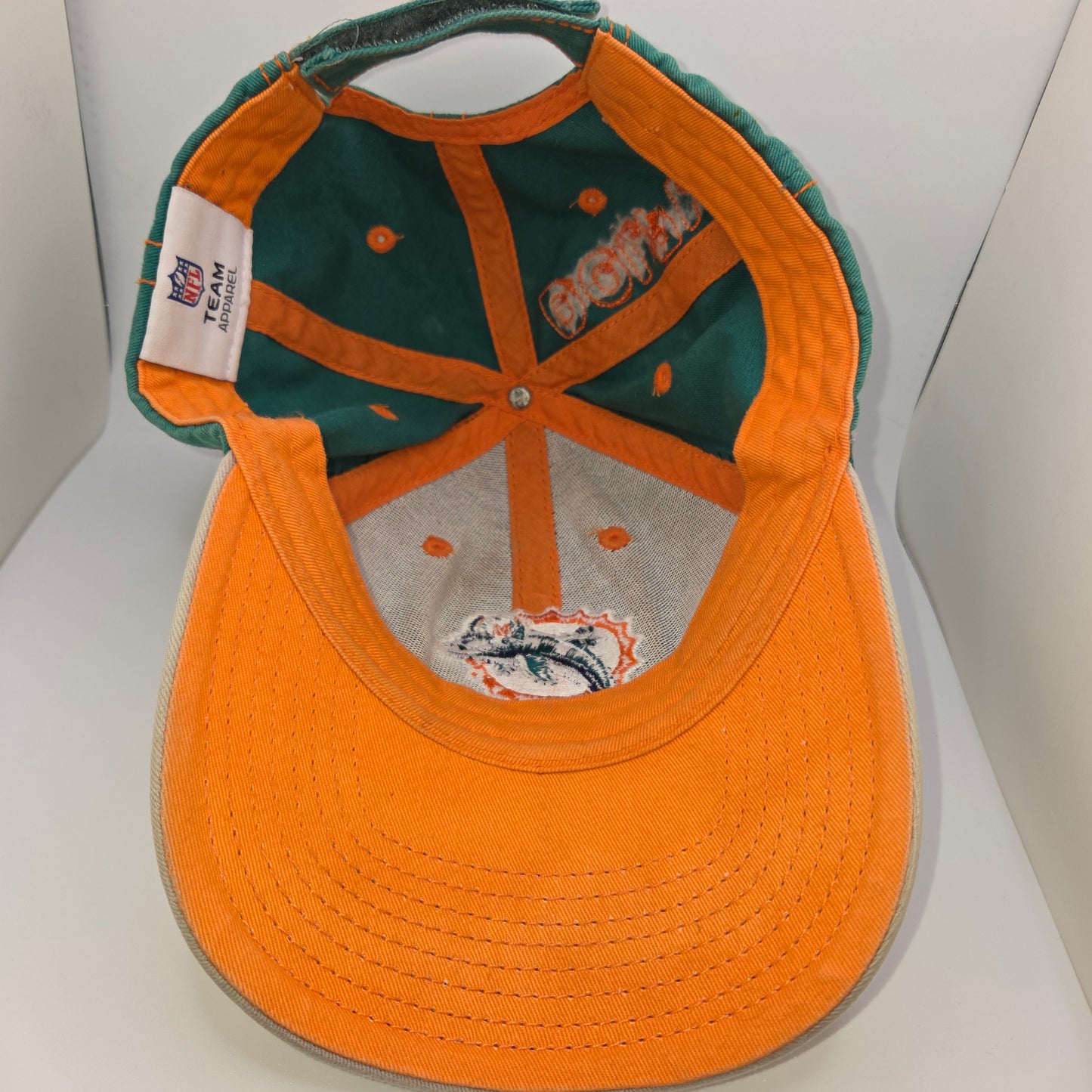 Vintage Miami Dolphins NFL Reebok Hat Cap Green Beige