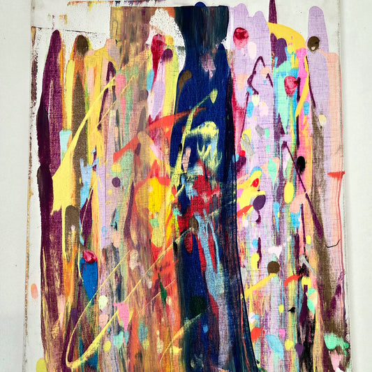 Original Colorful Abstract Painting Canvas Modern Expressionist Vibrant Drip Art