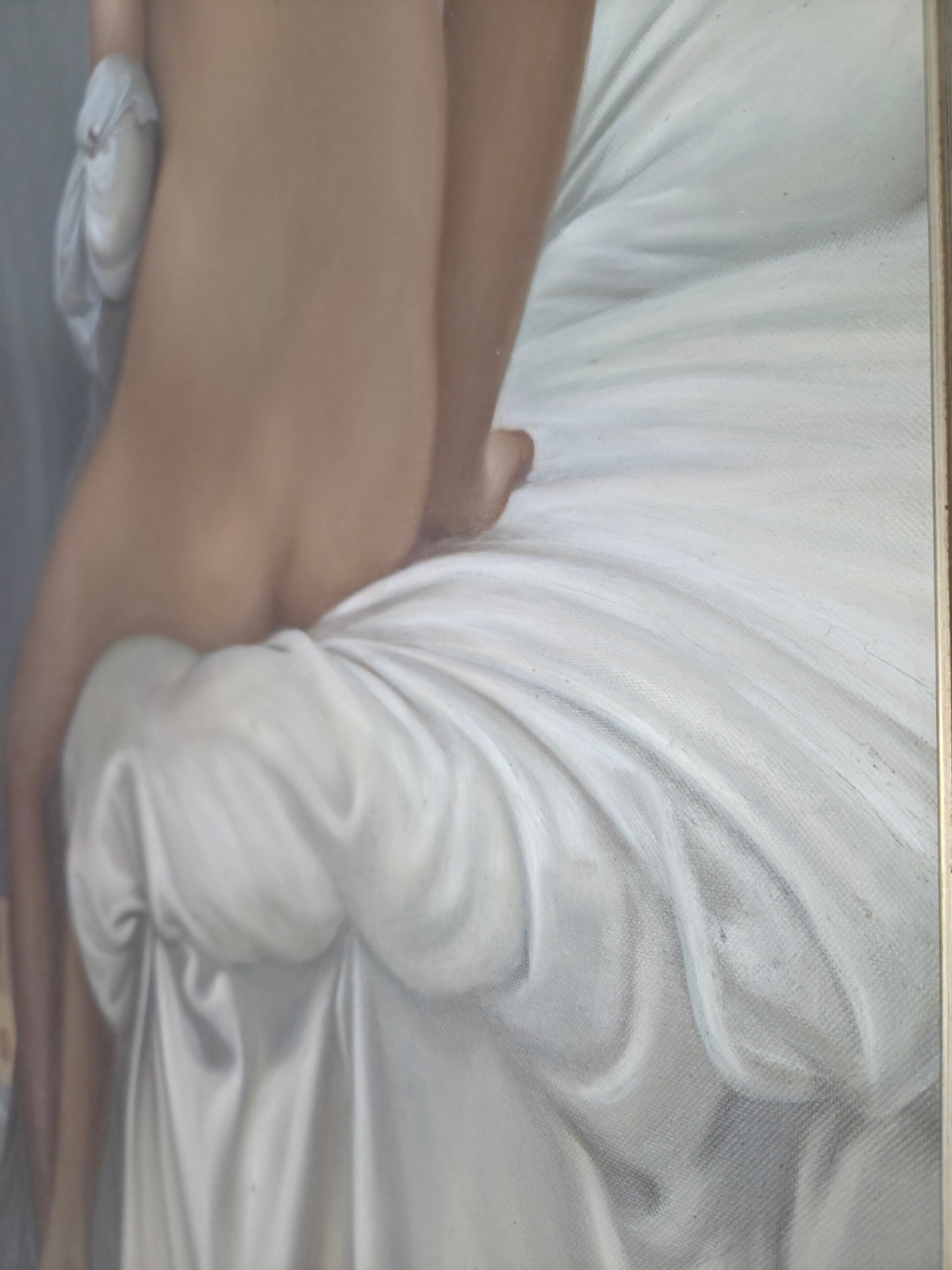 Valpinçon Bather Master Repro Oil On Canva Painting Signed T. Terry After Ingres