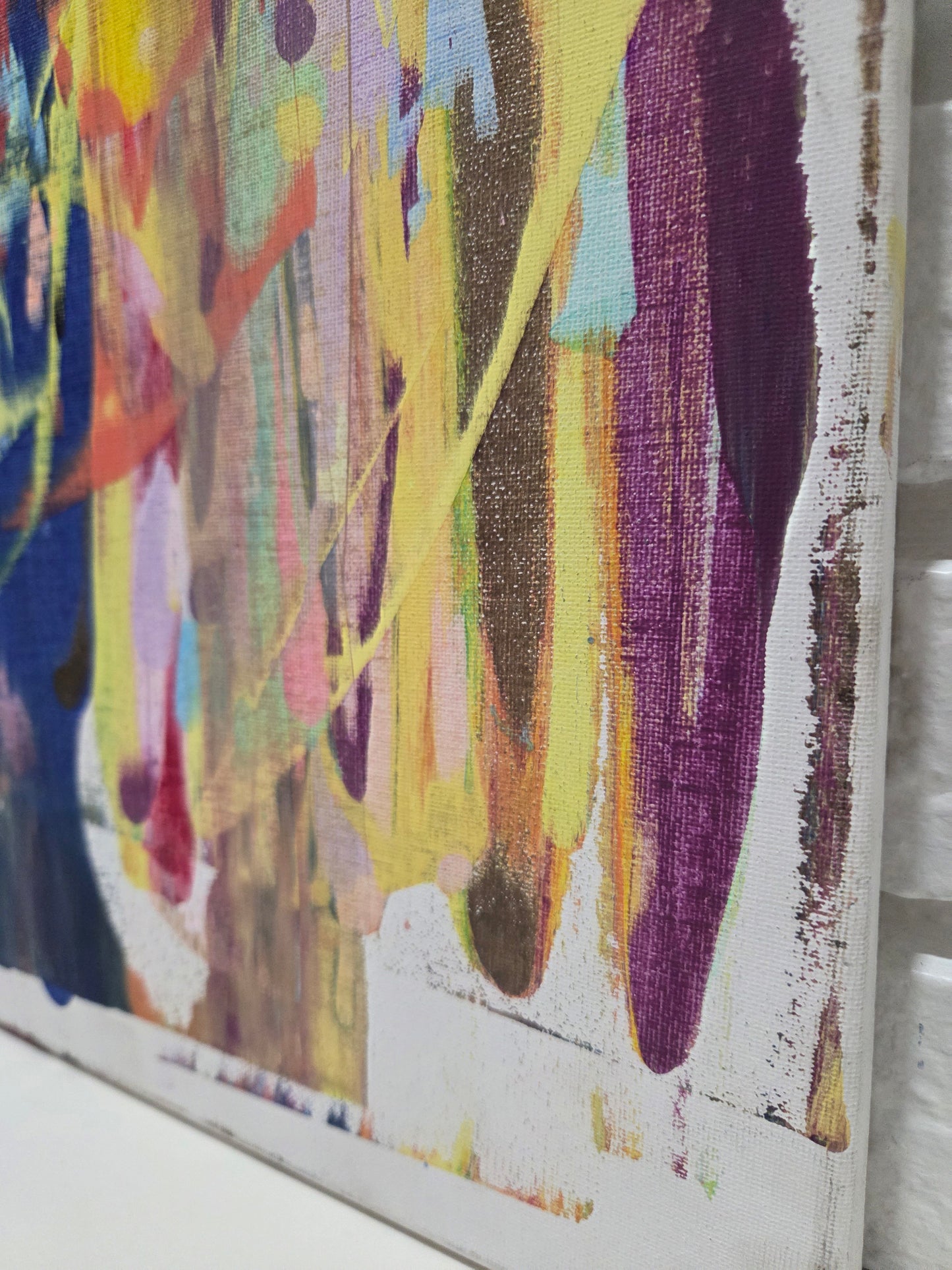 Original Abstract Painting On Canvas Modern Vibrant Colorful Drip Wall Art Decor