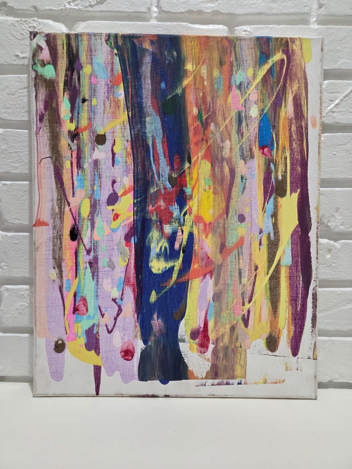 Original Abstract Painting On Canvas Modern Vibrant Colorful Drip Wall Art Decor