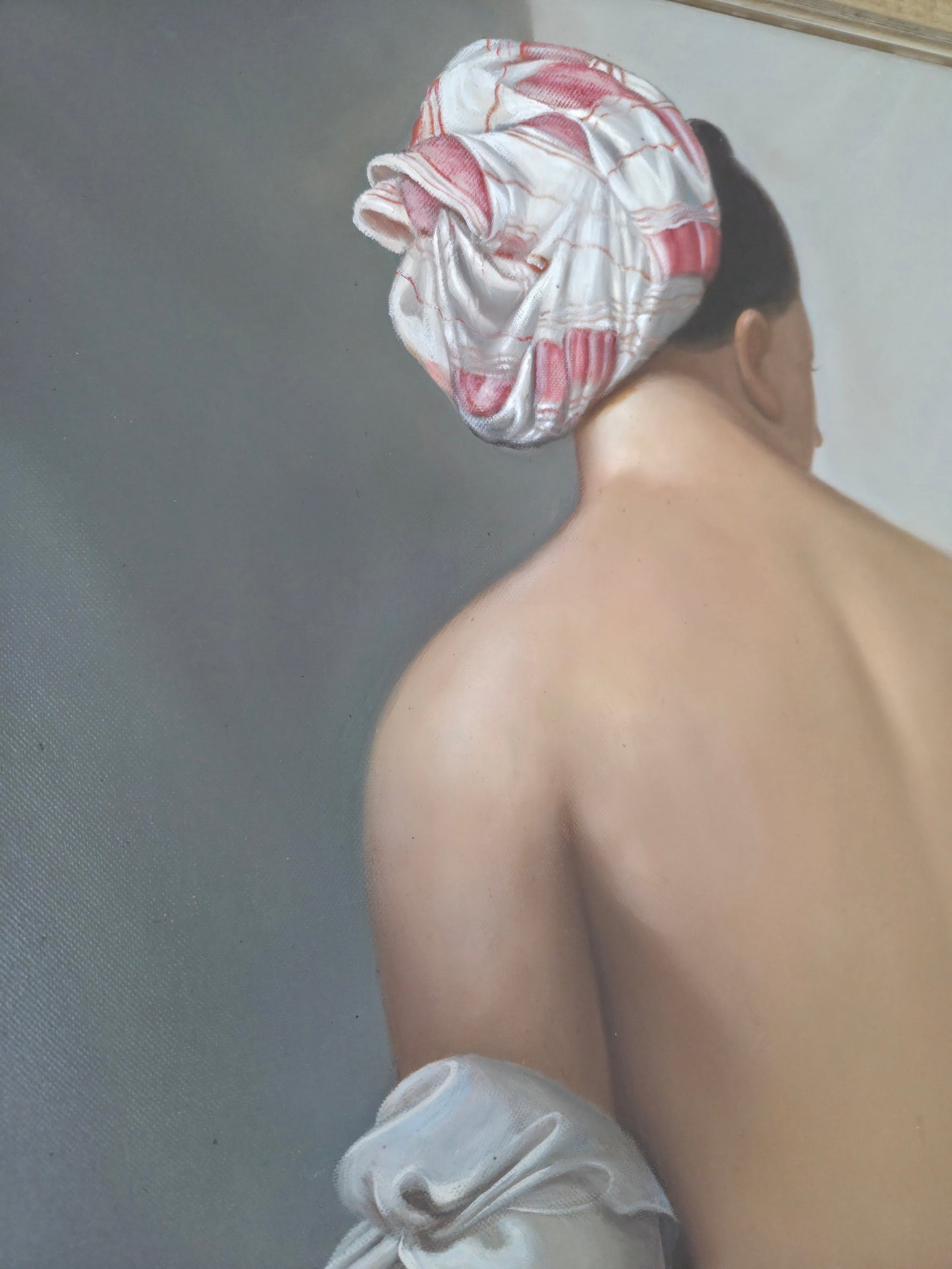 Valpinçon Bather Master Repro Oil On Canva Painting Signed T. Terry After Ingres