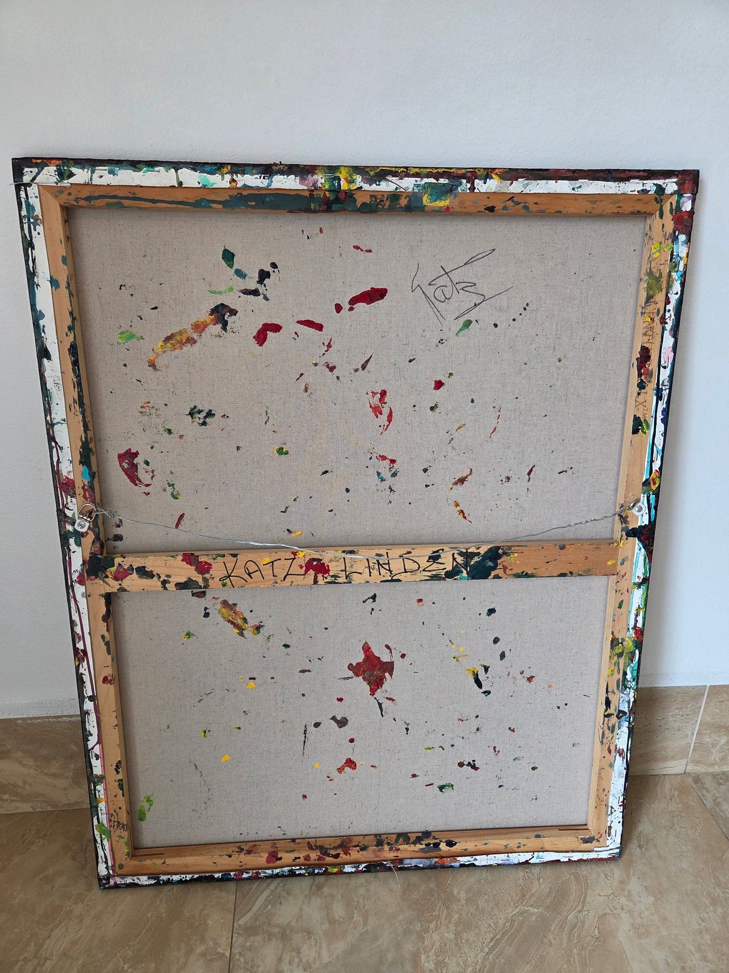 Original Kathy Linden Abstract Art Hand Painted Canvas 24x30 Signed Acrylic pour