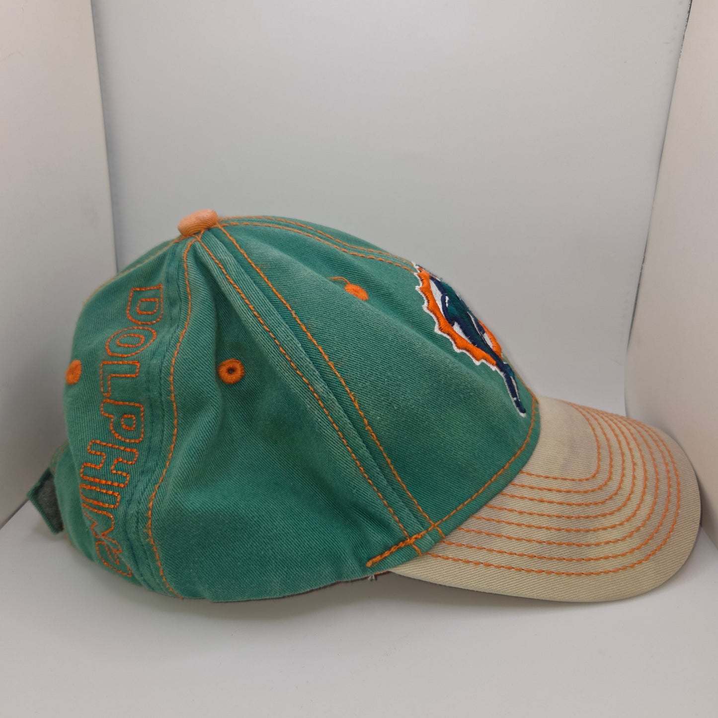 Vintage Miami Dolphins NFL Reebok Hat Cap Green Beige