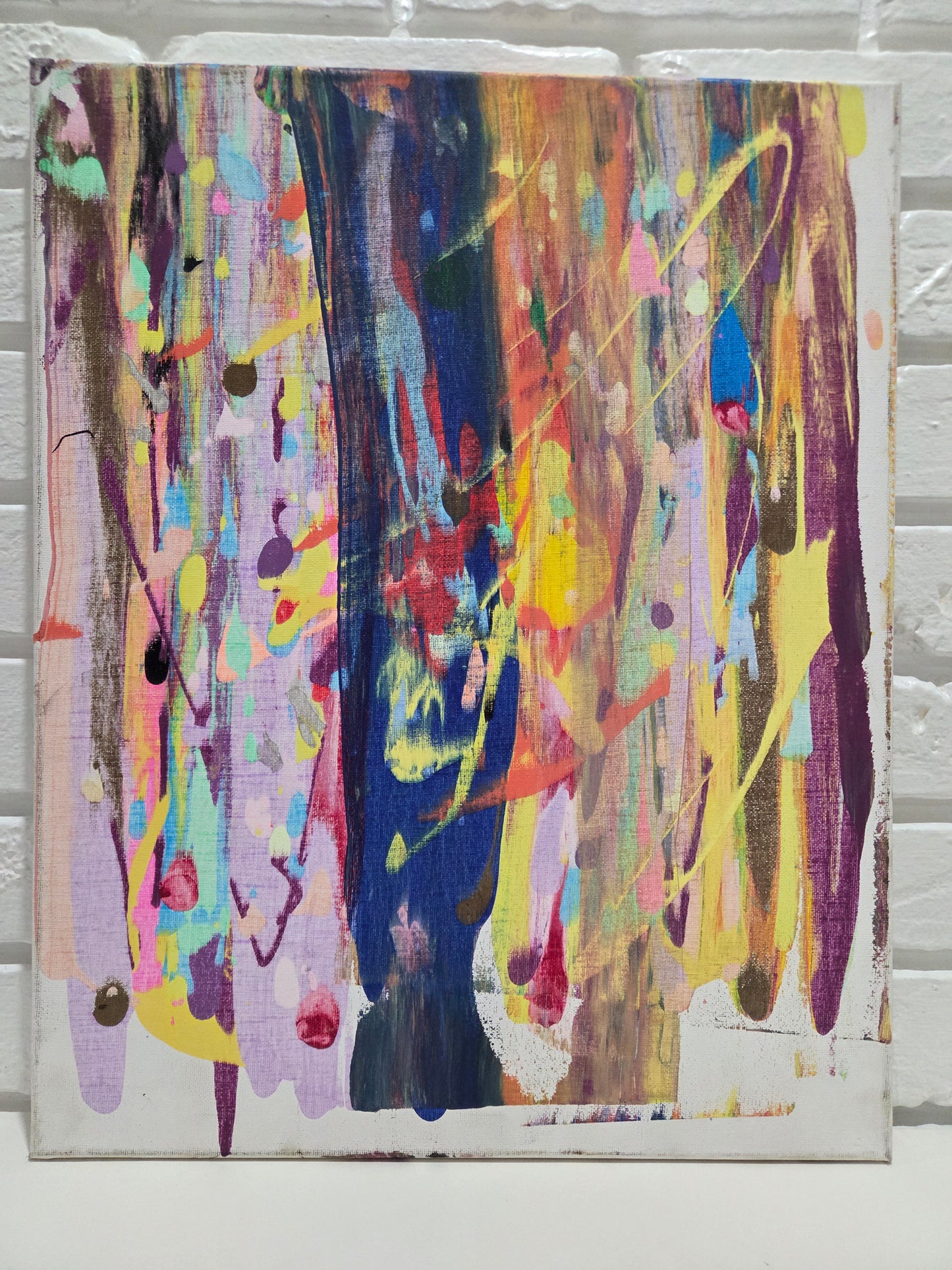 Original Abstract Painting On Canvas Modern Vibrant Colorful Drip Wall Art Decor