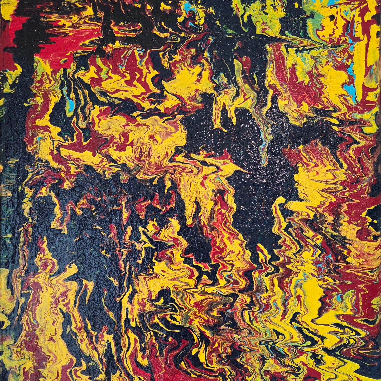 Original Kathy Linden Abstract Art Hand Painted Canvas 24x30 Signed Acrylic pour