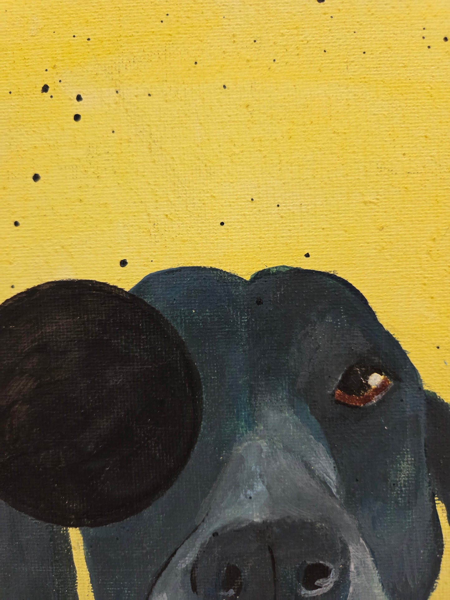 Original Painting On Canvas Dog Black Lab Great Dane Pointer Artwork Paw Pet Art
