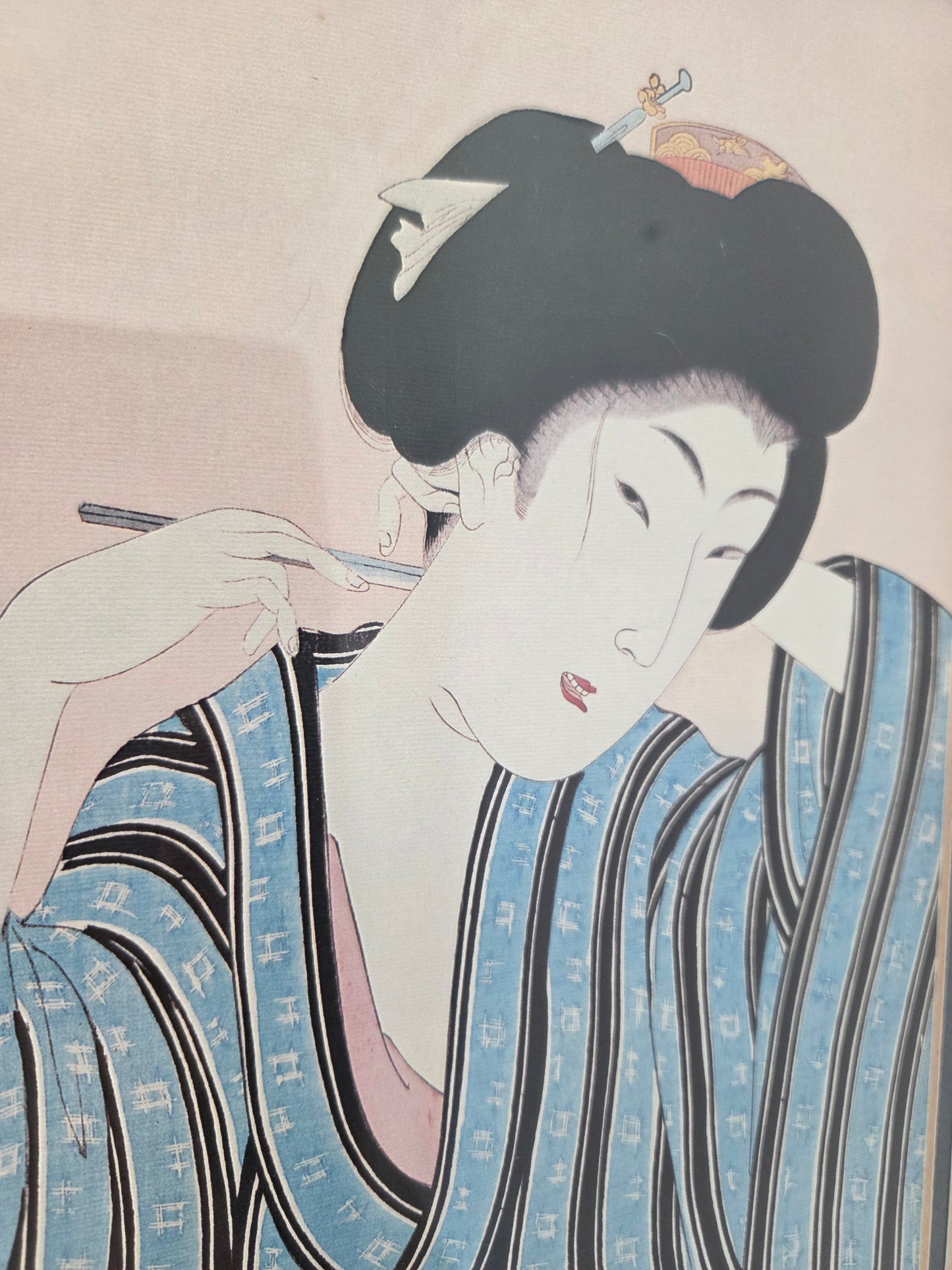 Japanese ukiyo-e woodblock Print Toyohara Chikanobu Beauty Geisha Woman Kimono