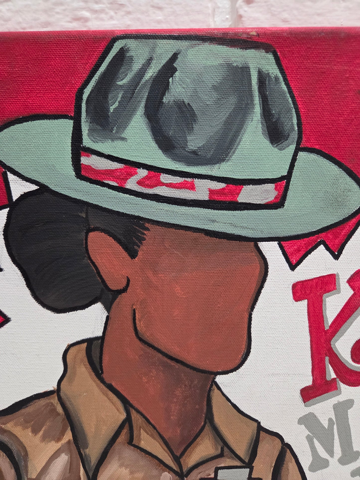 Original Female Drill Sergeant Instructor Officer Trooper Painting on Canvas Art