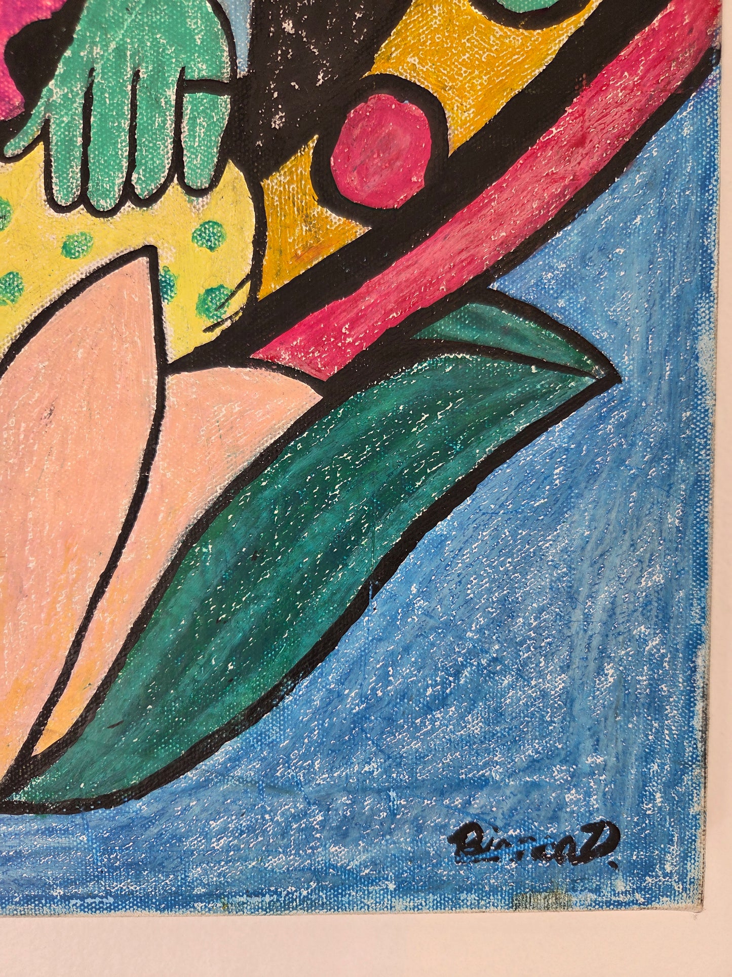 Original Ganesha Painting Hindu Spiritual Elephant God Lotus Meditation Wall Art