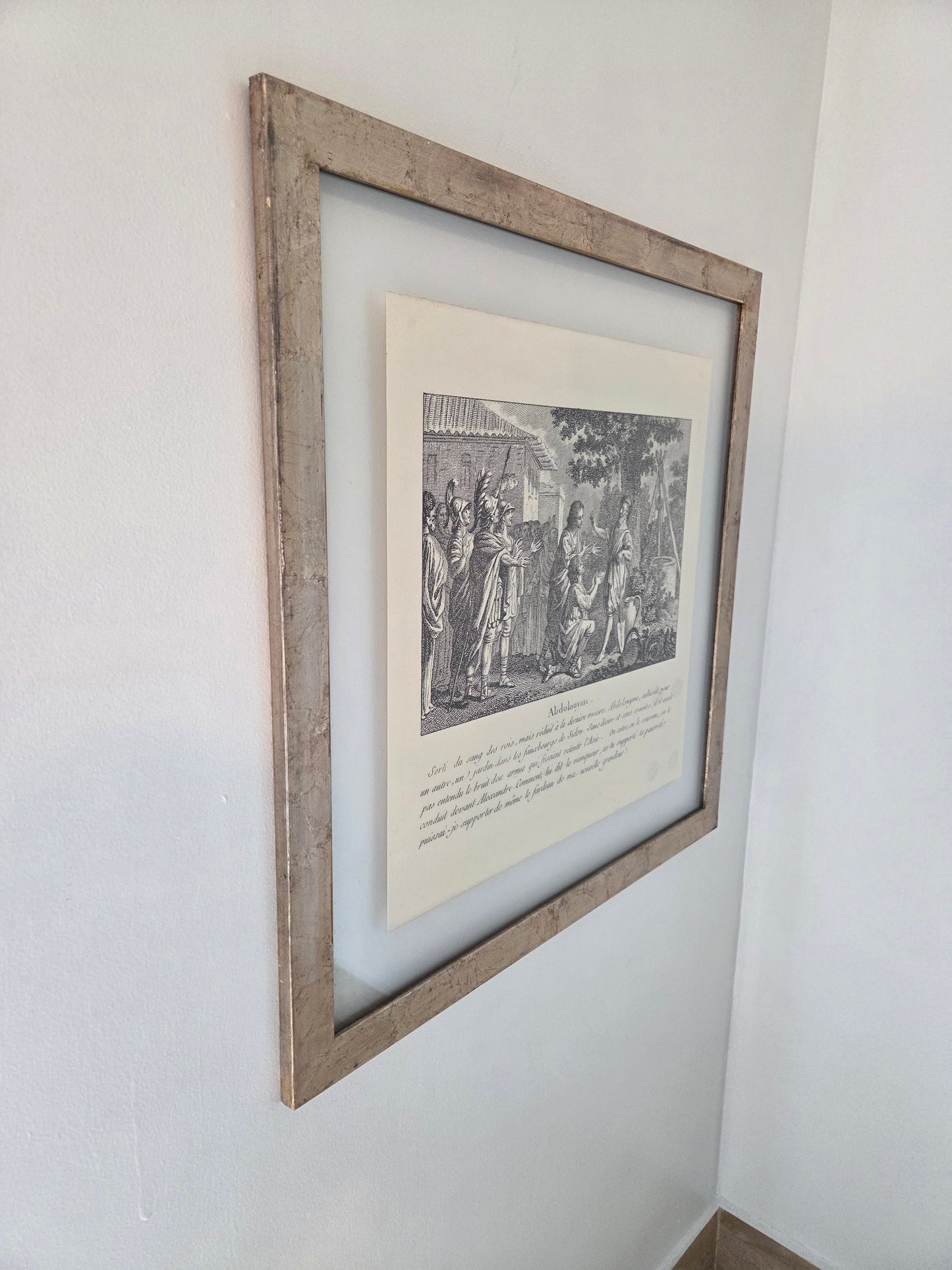 French Historical Engraving “Abdolonyme” After Monnet & Duflos 1785 Classical Scene Baker Reproduction Print Framed