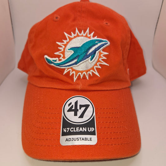 Miami Dolphins NFL '47 Brand Clean Up Adjustable Strapback Orange Hat Cap