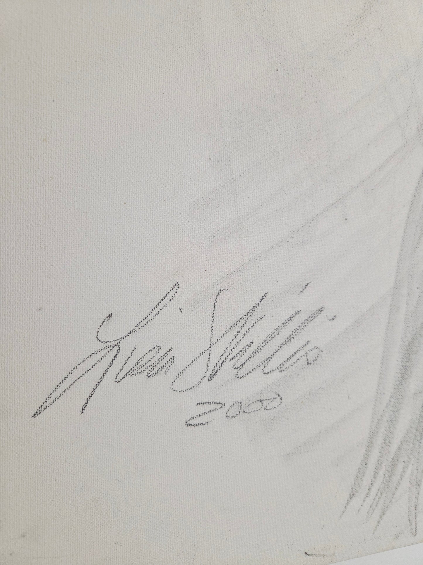 Original Female Figure Pencil Drawing - Signed & Dated 2000 - Large Graphite Sketch