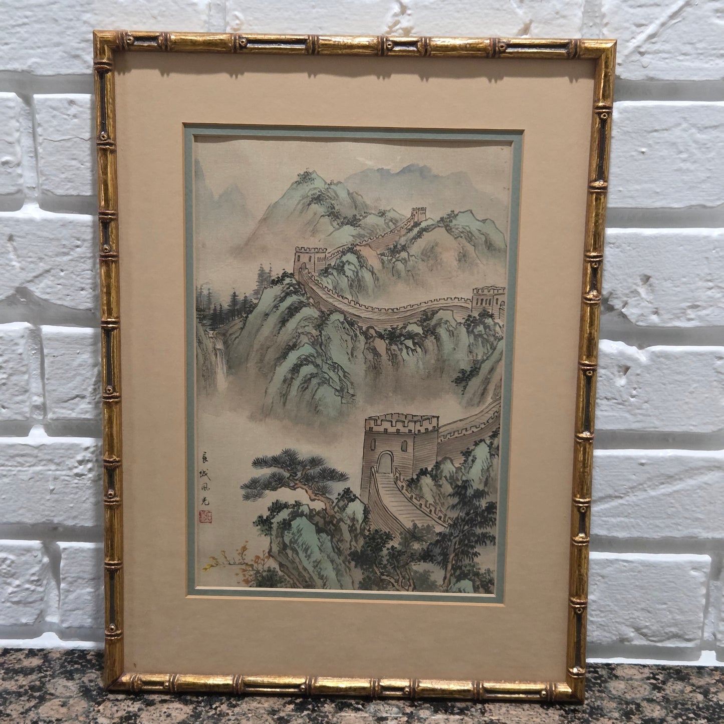 Original Chinese Watercolor Painting The Great Wall Mountain Lanscape Scene Art