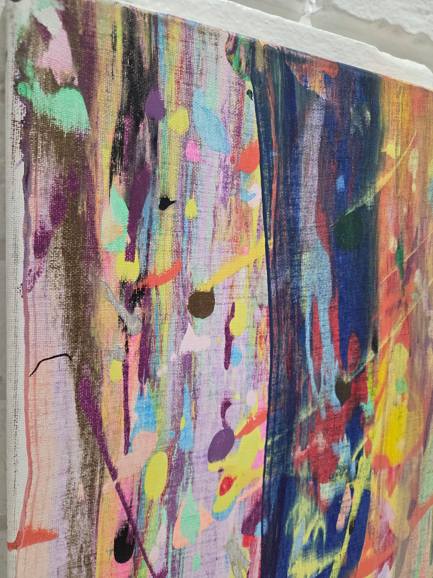 Original Abstract Painting On Canvas Modern Vibrant Colorful Drip Wall Art Decor