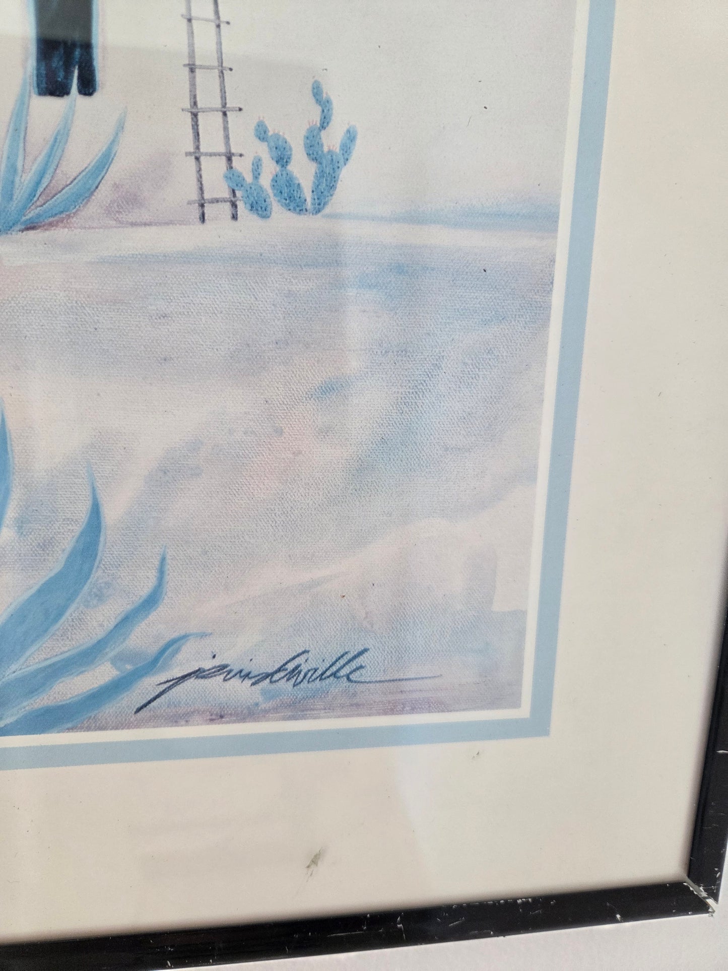 Southwestern Desert Adobe Pueblo Native Boho Blue Jim Prindiville Wall Art Print