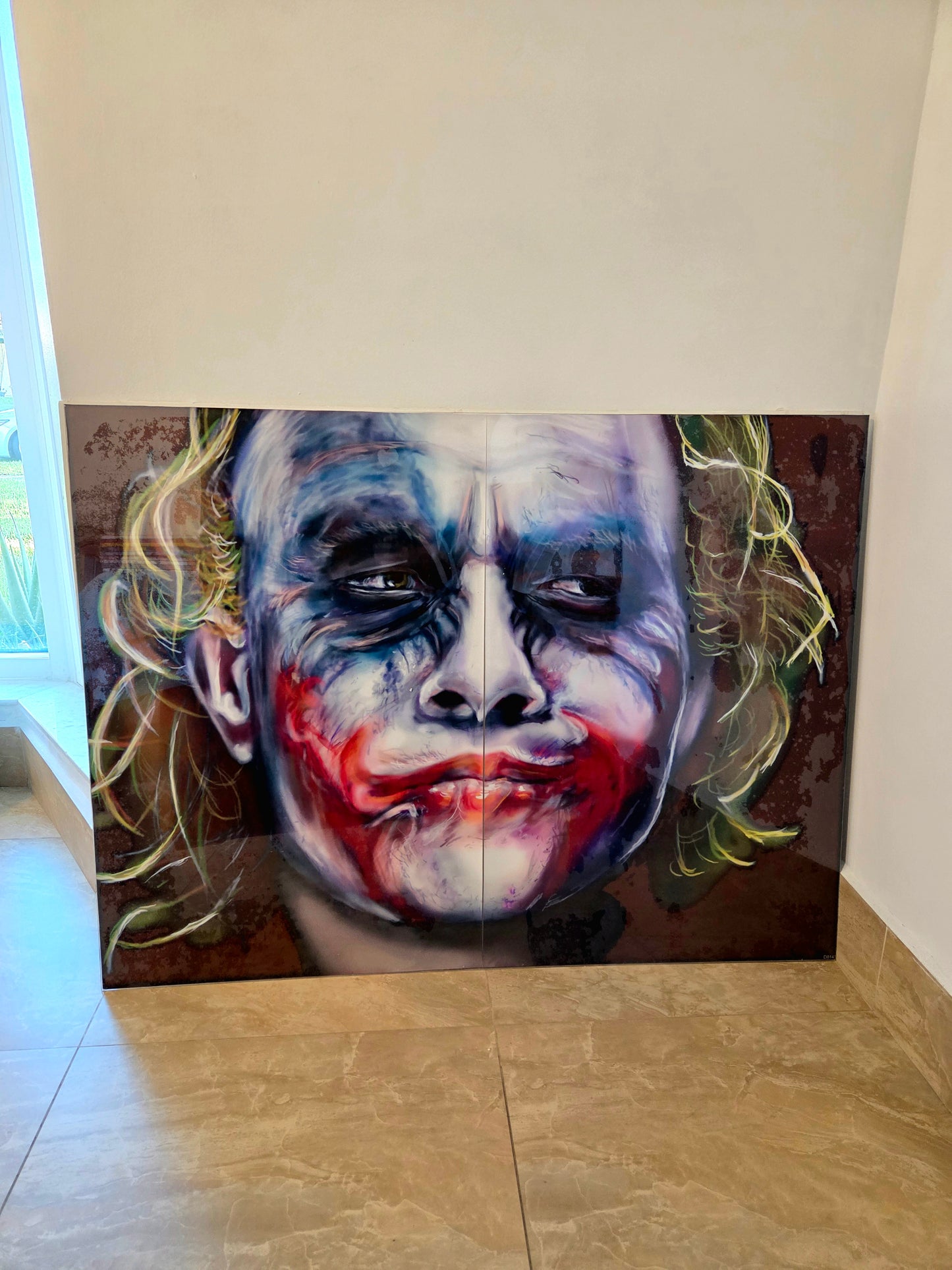 Large Joker Pop Art Wall Art Comic Villain Portrait Batman Inspired Contemporary