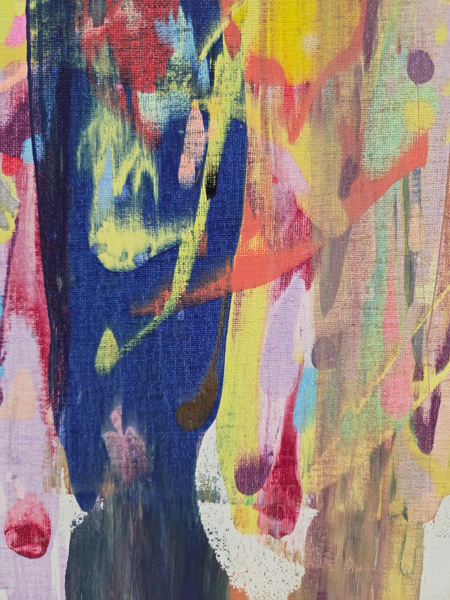 Original Abstract Painting On Canvas Modern Vibrant Colorful Drip Wall Art Decor
