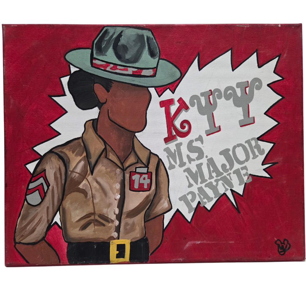 Original Female Drill Sergeant Instructor Officer Trooper Painting on Canvas Art
