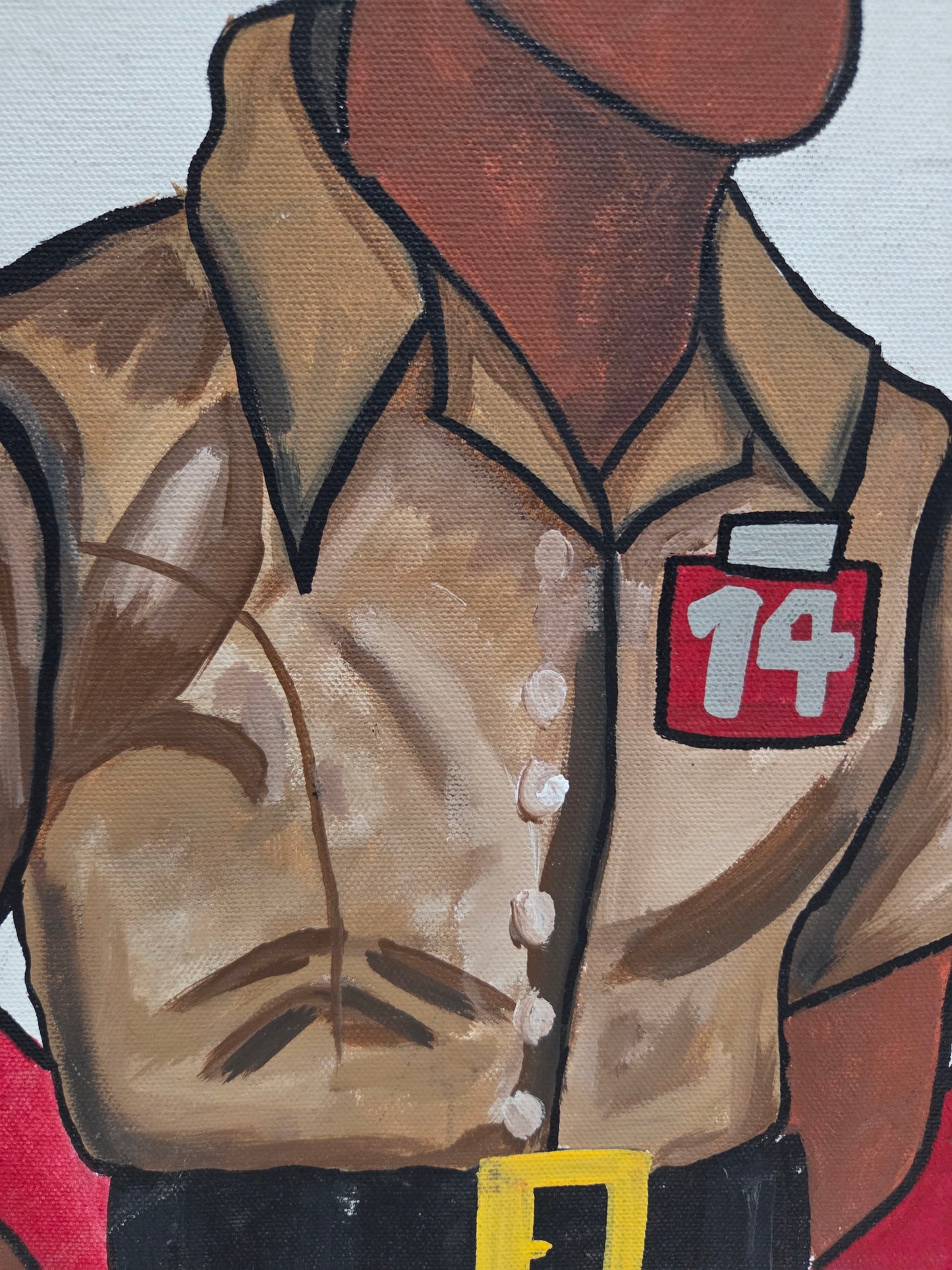 Original Female Drill Sergeant Instructor Officer Trooper Painting on Canvas Art