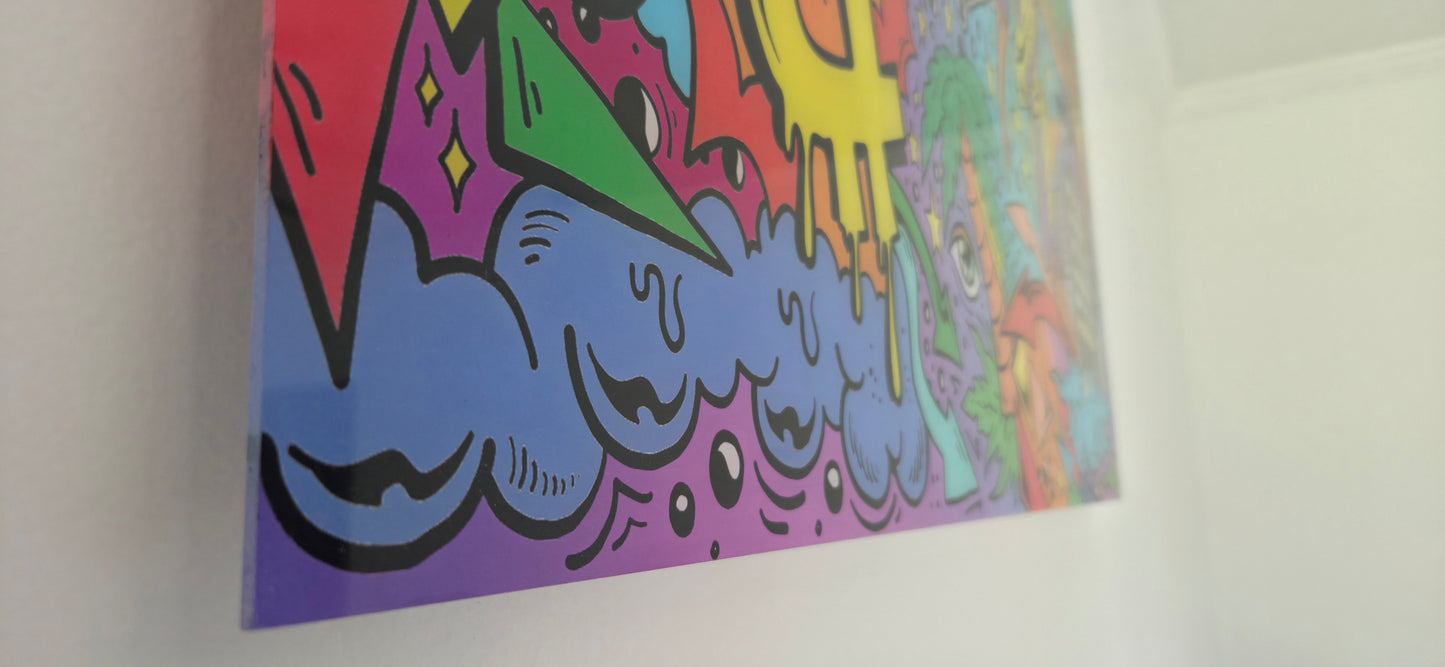 Pop Art Shaq Kobe NBA Basketball Crypto Bitcoin Urban Graffiti Acrylic Art Print