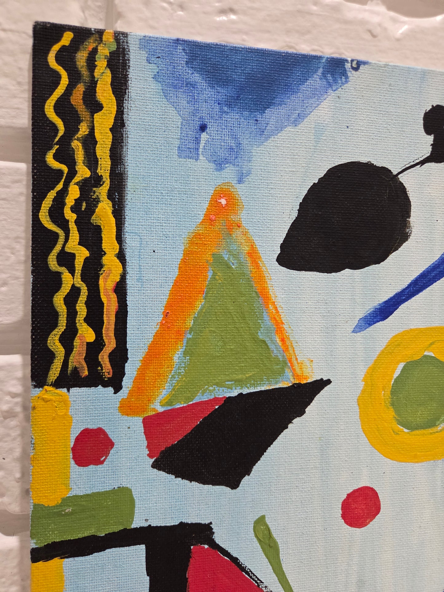 Original Acrylic Painting Canvas Abstract Geometric Shapes Colors Artwork Signed