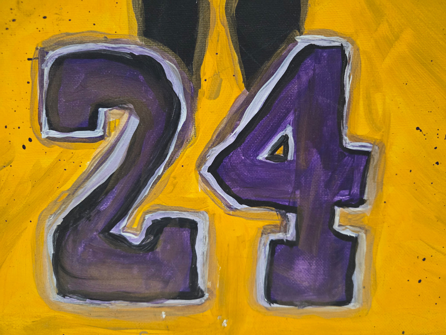 Kobe Bryant Original Silhouette Painting On Canvas Signed Art LA Lakers 24 Mamba
