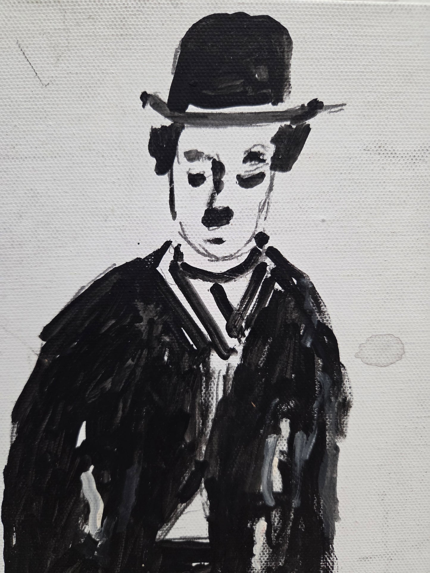 Original Painting On Canvas Charlie Chaplin Artwork Signed Art Film Decor 3 of 3