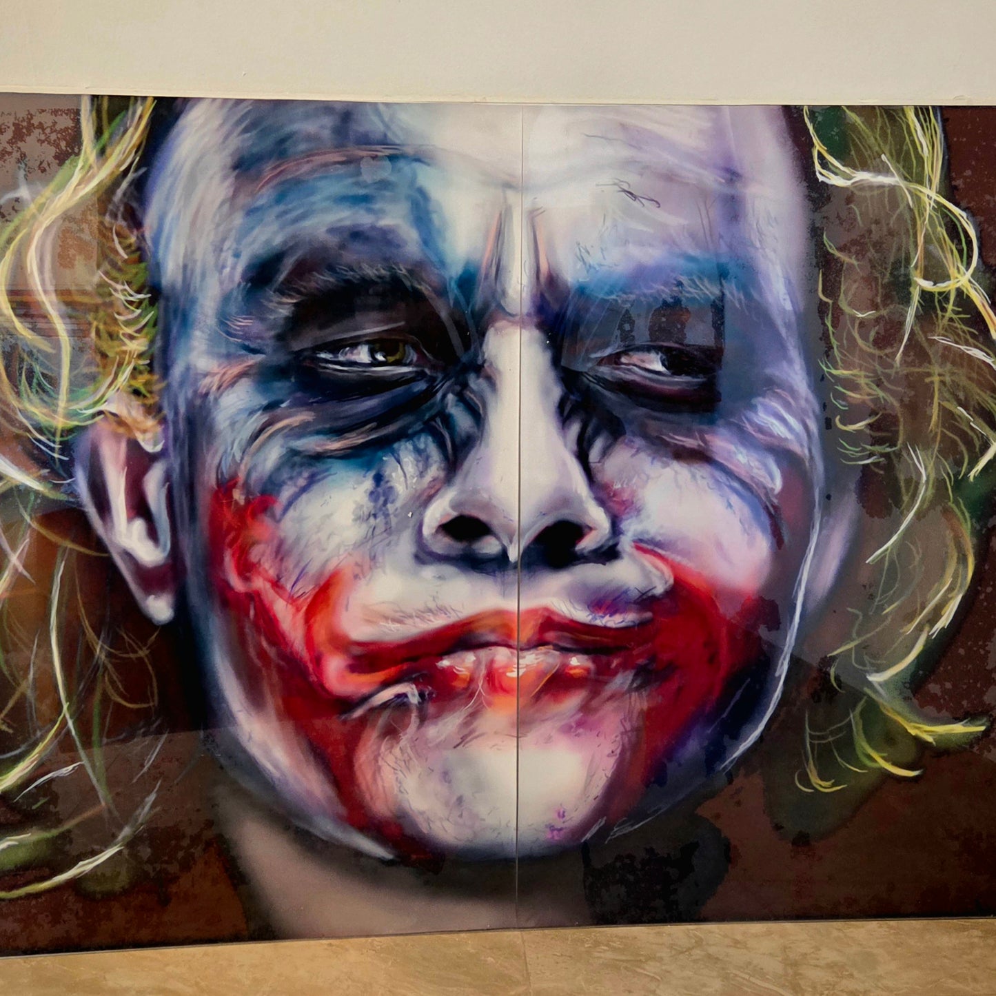Large Joker Pop Art Wall Art Comic Villain Portrait Batman Inspired Contemporary