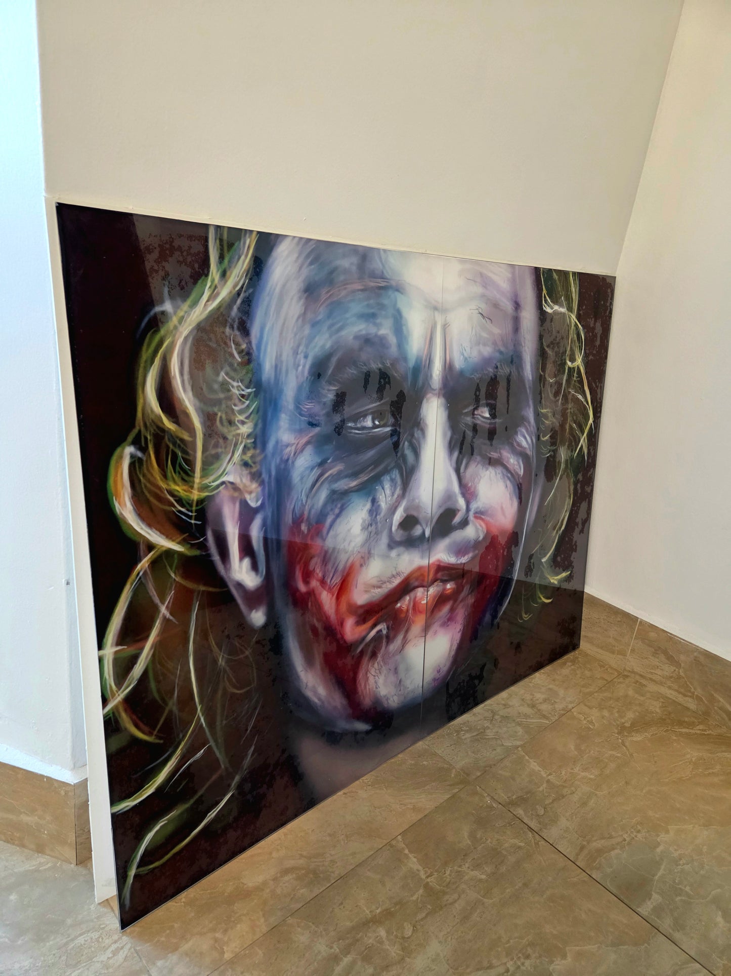 Large Joker Pop Art Wall Art Comic Villain Portrait Batman Inspired Contemporary