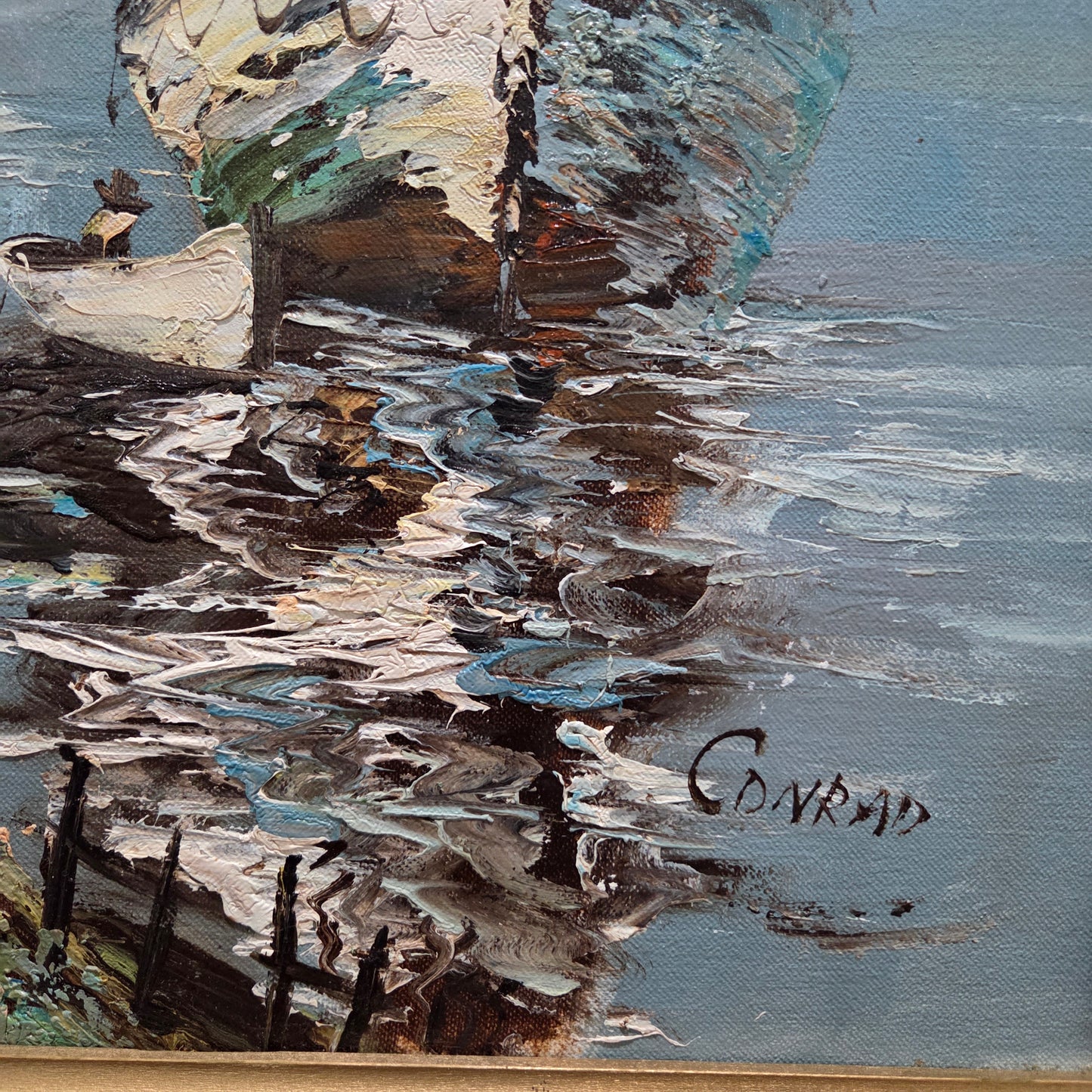 Original Oil Painting On Canvas Framed Signed Sailboat Nautical Seascape Artwork
