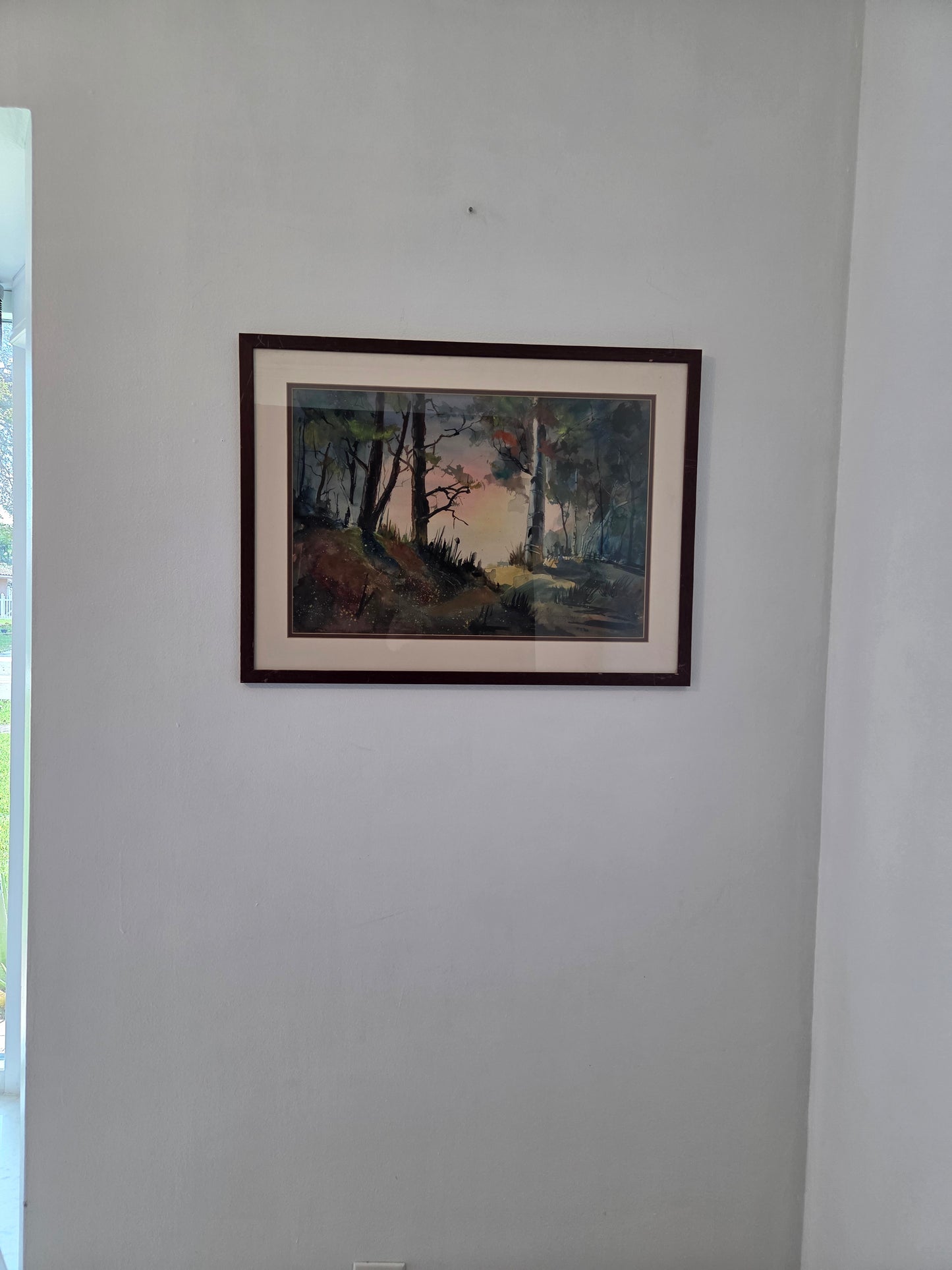 Original Eli Geller Watercolor Painting Colorful Forest Fantasy Signed Art Decor