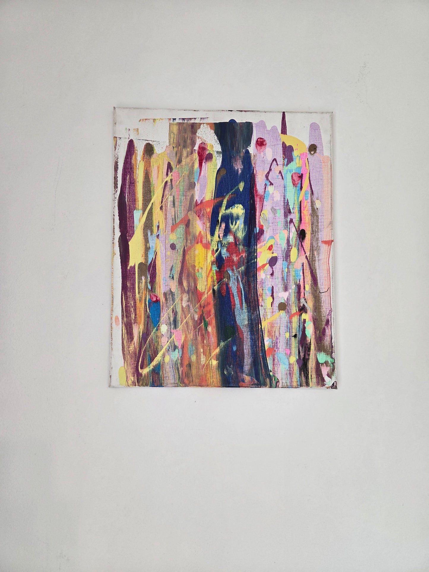 Original Colorful Abstract Painting Canvas Modern Expressionist Vibrant Drip Art
